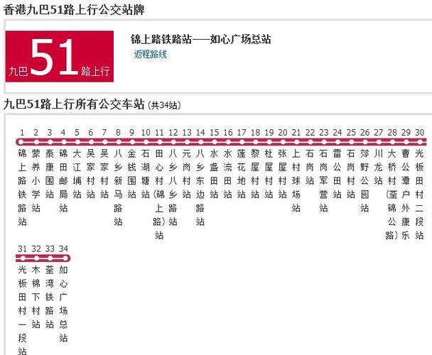 51路公交车路线查询