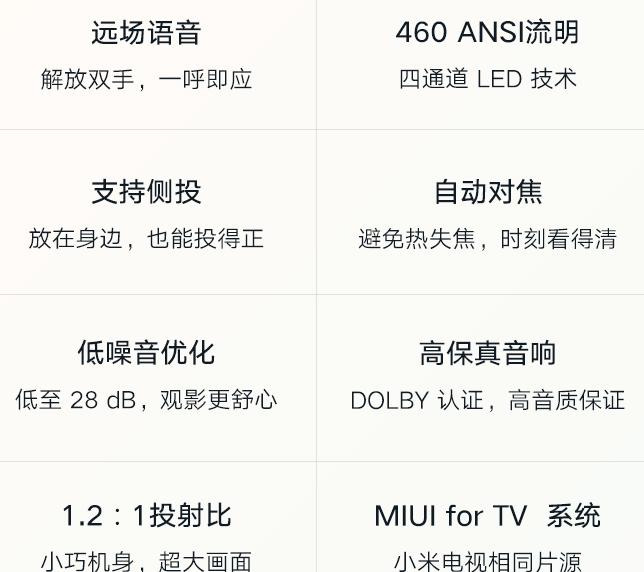 米家投影仪青春版2说明书